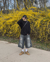 Sheer Raw-Edge Waffle Long Sleeve