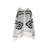 nordic knit hood zip-up