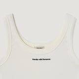 Ribbed Jersey Lettering Sleeveless T-shirt