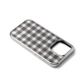 m checkered epoxy bumper case (silver / black)