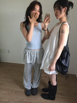 フリルストライプパンツ (2color)