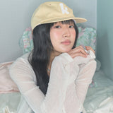 k-logo applique cap yellow