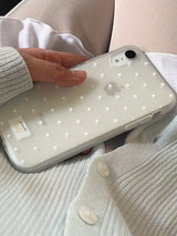 dot phonecase 반투명 도트 땡땡이 케이스 white