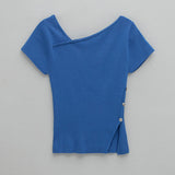 (Z-T-6651)UNBALANCED CUTOUT SLIM KNIT