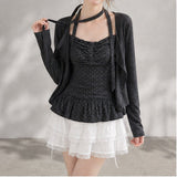 Nemi Halter Frill Cardigan Set