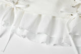 Linen lace-up skirt