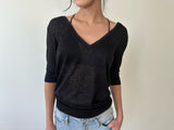 sheer v neck tee