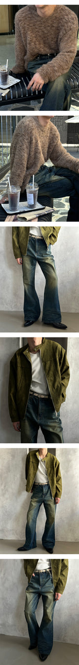 [Unisex] Crack washing flare pants(2color)