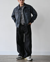 MP WASHED CURVED PANTS BK