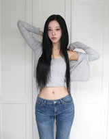 Eka Ribbed Crop Cardigan set