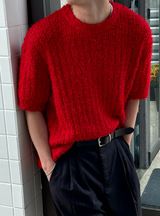 [Unisex] サマーブークレハーフニット(4color)