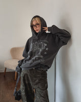 Star Pigment Washing Overfit Brushed Hoodie