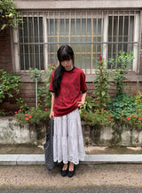 [unisex] モアブ ホース プリンティング リンガー ショート スリーブ ティー