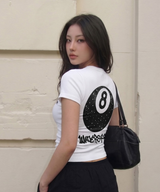 ストレッチコットンスリムショートスリーブTシャツ ホワイト