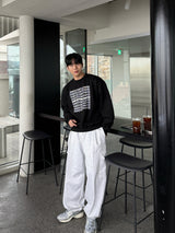 Snap cargo wide sweatpants