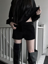 corduroy rivet short pants