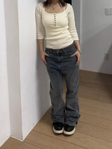 [easeas made] Wide Rib Button T