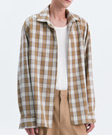 PATTERNED ETHNIC OMBRE CHECK SHIRT_BEIGE