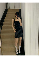 Black Cutie Hip Dot Mini Dress