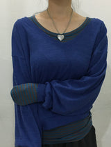Vintage heart ball chain necklace (2c)