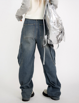 bel cargo denim pants(2color)
