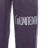8287 Logo Gradient Waistband Wide Denim Pants (Purple)