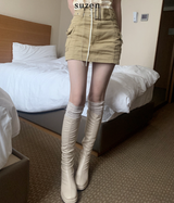 Scott Leather Platform Long Boots (2color)