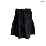 (2color) Flower Embroidery Flare Midi Skirt