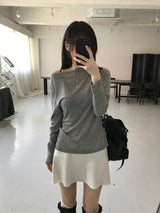 サテンフレアミニスカート(3 colors)