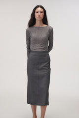 Wool boat neck T (Black)
