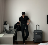 ヘンデスファーストマッスルフィットアイスバントカラネックショートスリーブ