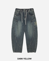 Solar embroidered denim pants
