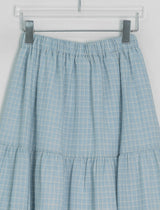 Hinari Check Tiered Banding Long Skirt