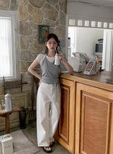 Darunel Cotton Hidden Banding Wide Pants (3color/ 2type)