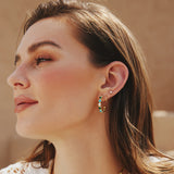 gold tube small huggie hoop 14k gold plating + 925 silver earrings E062-01G