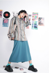 Black high-waisted sweet and spicy thin half skirt