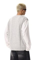 Layered Knit Vest Cardigan