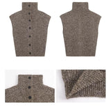 Multicolor Turtleneck Knit Vest 