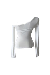 One off-shoulder slim corset long-sleeved shirt