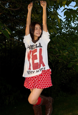 "SUPER SHY" Bow - tied Pleated Polka - dot Short Skirt