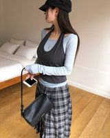 [ORIGINAL] Wenz Layered Halter-Neck Tank  & Long-Sleeve Tee Set