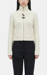 Morgan Toggle Cable Knit Zip-Up