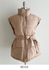 Bart High-Neck Short Padding Vest (Belt set)