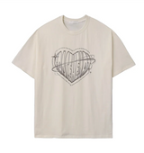 フェイスハートボクシーフィット半袖Tシャツ