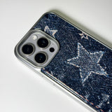フェイドデニムスターダストスマホケース ダークインディゴ (SV_Epoxy)