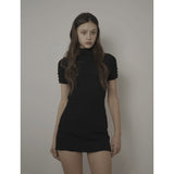 イブハーフネックドレス-ブラック