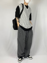 Boucle v neck layered vest