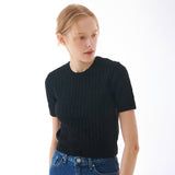 CABLE HALF KNIT BLACK