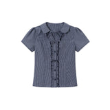Rielle Check Frill Blouse