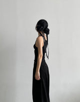 satin strap scrunchie (BLACK)